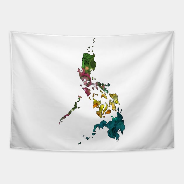 Spirograph Patterned Philippines Provinces Map Tapestry by RachelEDesigns