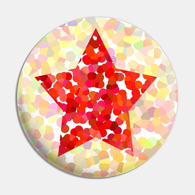 Red Dotty Star Pin by ellenhenryart