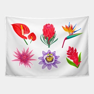 Exotic Jungle Flowers Tapestry