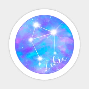 Libra zodiac sign test. Constellation on galaxy background Magnet