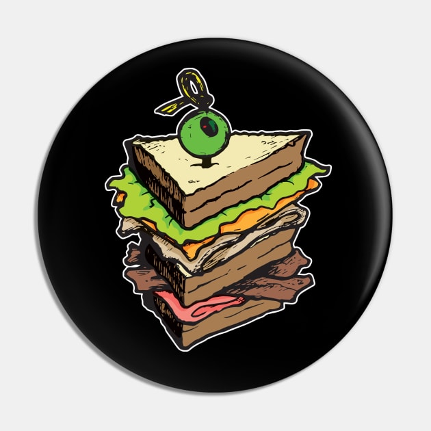 Club Sandwich Pin by Laughin' Bones