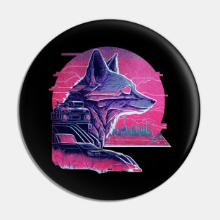 Retro Fox Robot Pin