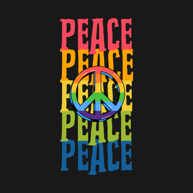 RAINBOW Peace Sign Activist by SartorisArt1