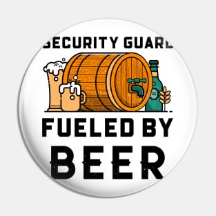 Funny Security Guard Beer Lover Design Pin