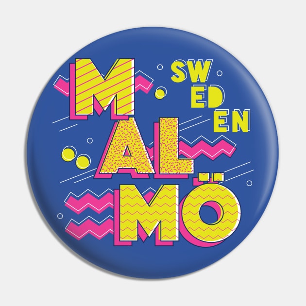 Retro 90s Malmö, Sweden Pin by SLAG_Creative