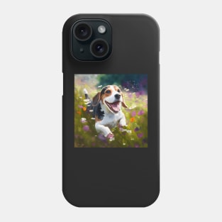 Wildflowers and Beagle Impressionist Art Print Phone Case