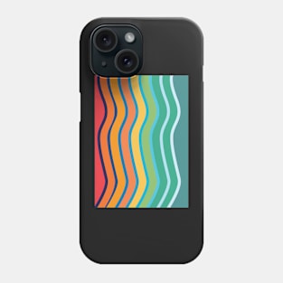 Vibrant Retro Color Waves Graphic Design Phone Case