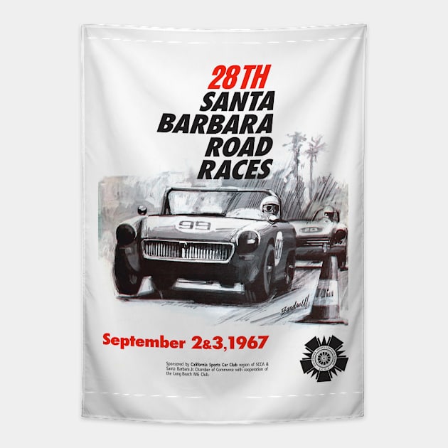 Santa Barbara Road Races 1967 Tapestry by retropetrol