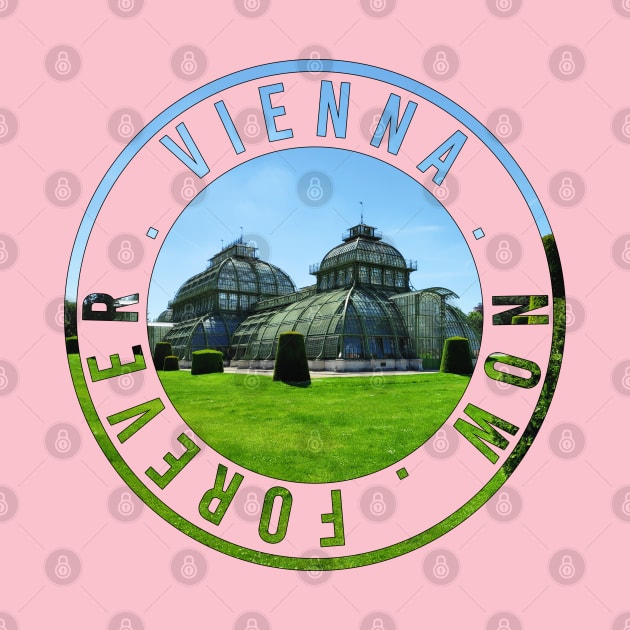 Vienna Palm House Schönbrunn round stamp design by DesignerPropo