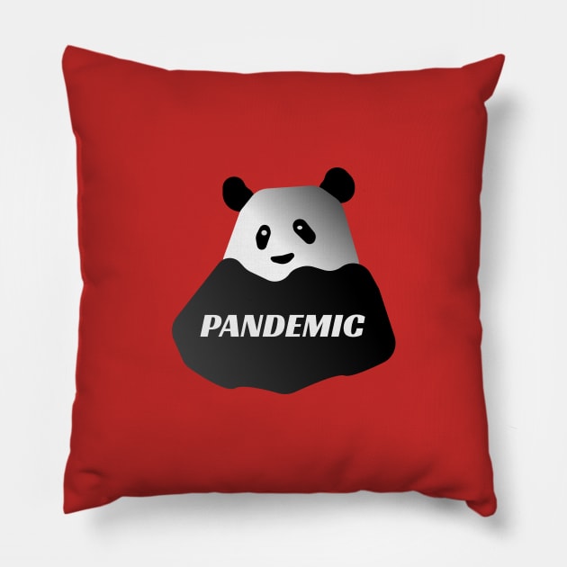 Pandemic Panda (Red) Pillow by Davey's Designs