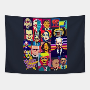 The Political Circus Stars in Pop Art 2022 Tapestry