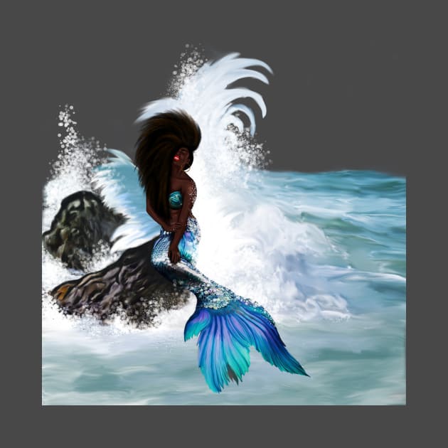 African Woman, Mermaid, Afro Black Girl Magic by dukito