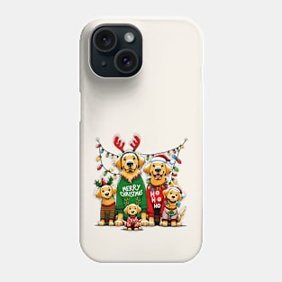 Golden Retriever Family Xmas Phone Case