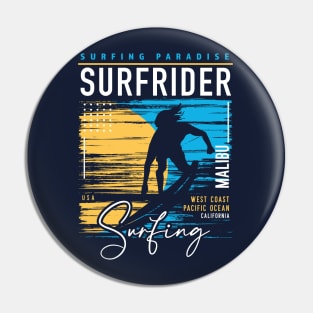 Retro Surfrider Beach Malibu Surfing // Surfers Paradise // Surf California Pin