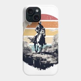 Desert Wanderer: The Solitary Ride of a Lone Cowboy Phone Case