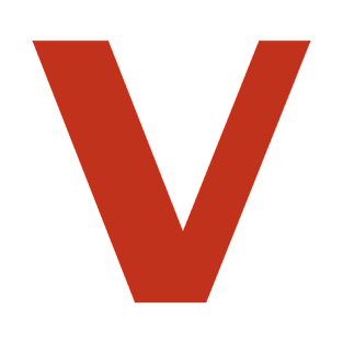 Letter v in Red Text Minimal Typography T-Shirt