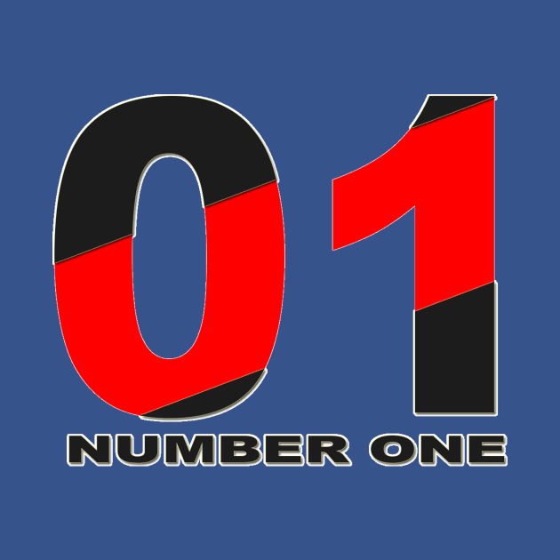 NUMBER-01-BLACK-AND-RED--COLOR by Unique Shop