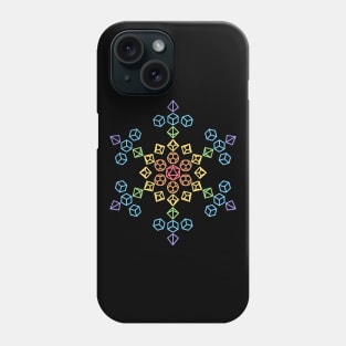 Snowflake Rainbow Polyhedral Dice Phone Case