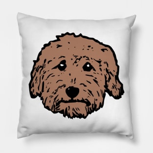 Light red brown Doodle - tan Goldendoodle! Black Labradoodle! Adorable doodle teddy bear dog - in chocolate brown, dark brown dog Pillow