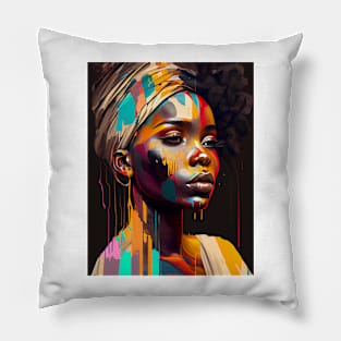 Modern woman in pop-art style Pillow