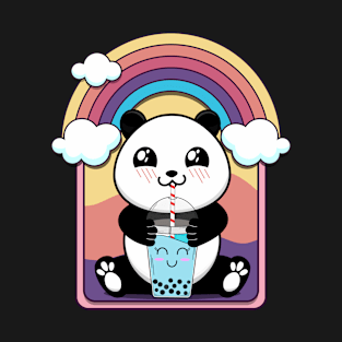 Panda drinking boba tea T-Shirt