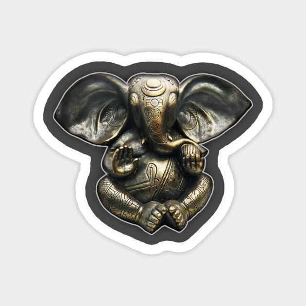 Ganesha Elephant Spiritual Mandala Magnet by Cre8tiveSpirit