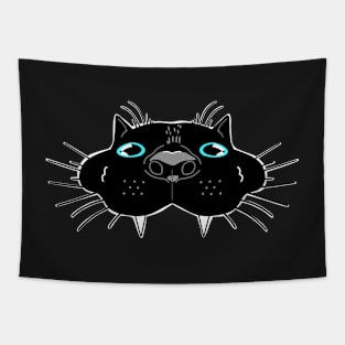 Black Cat blue eyes I bite you because I love you Tapestry