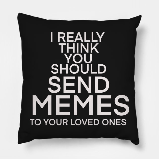 I REALLY THINK YOU SHOULD SEND MORE MEMES TO YOUR LOVED ONES Pillow by KO-of-the-self