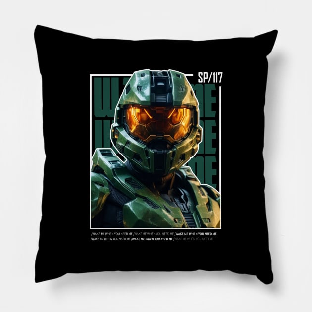 Halo game quotes - Master chief - Spartan 117 - Realistic #1 Pillow by trino21