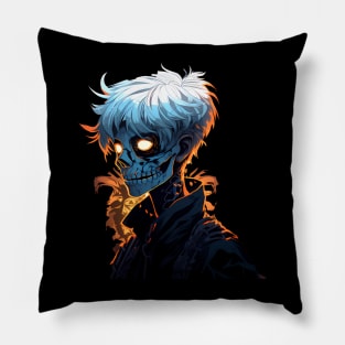 Anime Skeleton - Spooky Halloween Horror Goth Pillow