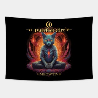 A Purrfect Circle - Emeowtive Shirt For Heavy Music Cat Lovers Tapestry