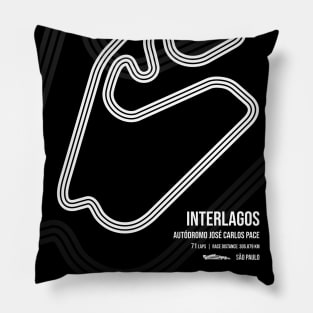 Interlagos Race Track (B&W) Pillow