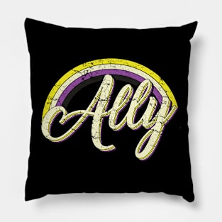 Proud Ally Non-binary Flag LGBT Pride Pillow