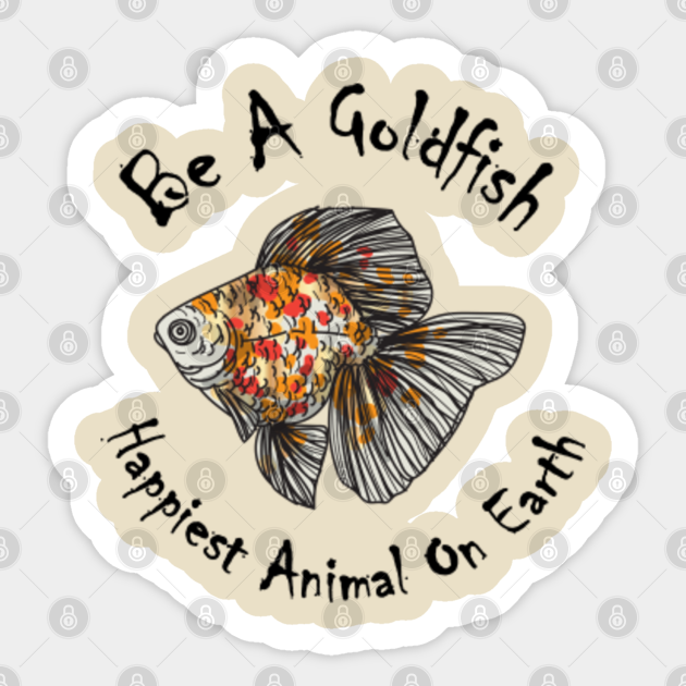 Be A Goldfish Cool gift/ Happiest Animal, Happiest Animal On Earth Gift - Be A Goldfish - Sticker