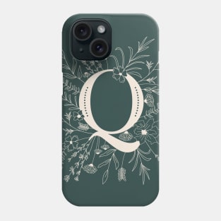 Botanical Letter Q (Forest Green) Phone Case