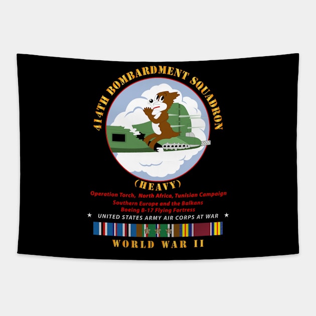 414th Bombardment Squadron (Heavy) - AAC w  WWII  EU SVC Tapestry by twix123844