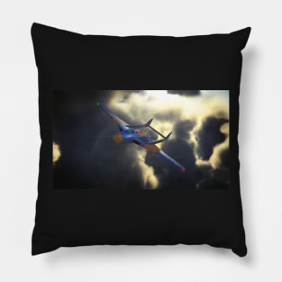 de haviiland Vampire breaking through the clouds at dusk Pillow