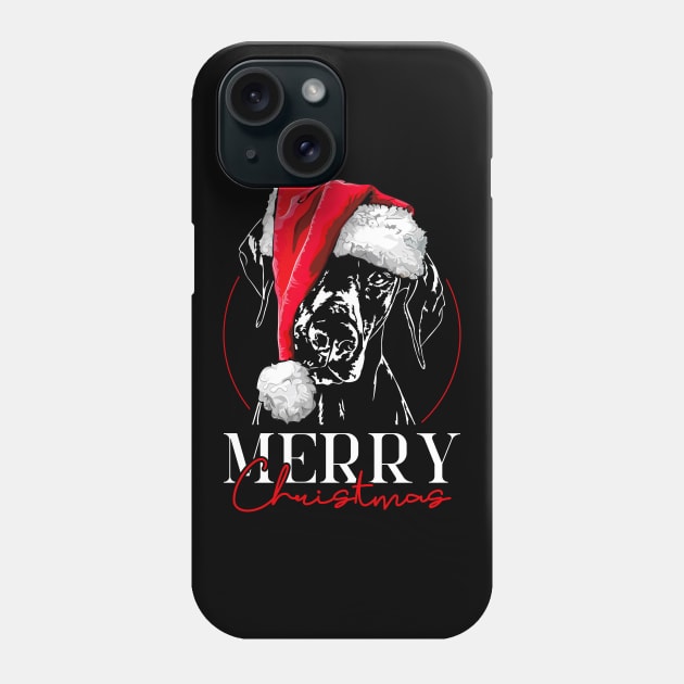 Funny Santa Doberman Merry Christmas dog mom gift Phone Case by wilsigns