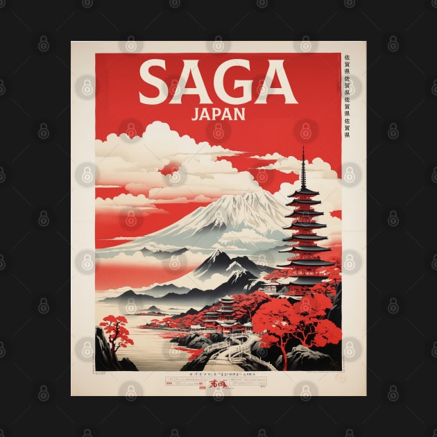 Saga Japan Travel Vintage Tourism Poster by TravelersGems