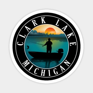 Clark Lake Fishing Michigan Sunset Magnet