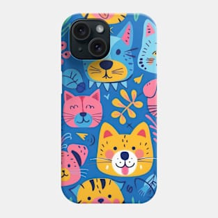 Whimsical Animal Faces Pattern Phone Case