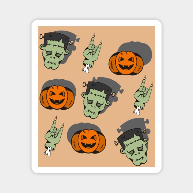 Cute Frankenstein, Frankenstein Monster, Frankly Funny Gifts, Halloween frankenstein Gift Magnet by NooHringShop