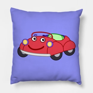 Bongo Beep Beep Cartoon Red Car Smile Pillow