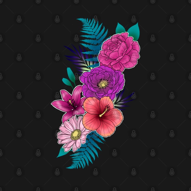 Tropical Flowers by Huldra Tattoo