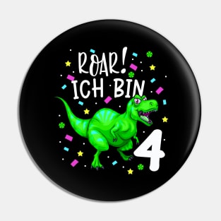 Dinosaurier Kinder 4. Geburtstag Dino T-Rex Jungen Pin