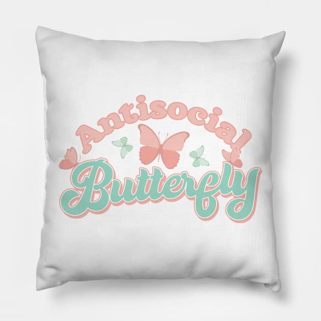 Antisocial Butterfly Pillow by The Daydreamer's Workshop