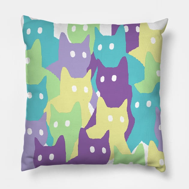 The Cats Meow Pillow by Crooked Skull