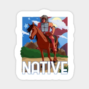 Native American Day Lakota Chief Horseback Magnet