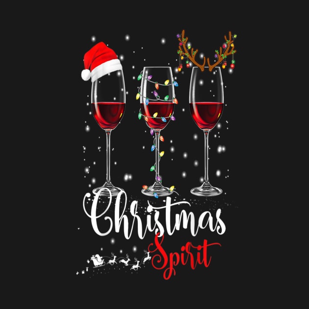 Funny Christmas Spirits Glasses Of Wine Xmas Holidays Party by Buleskulls 