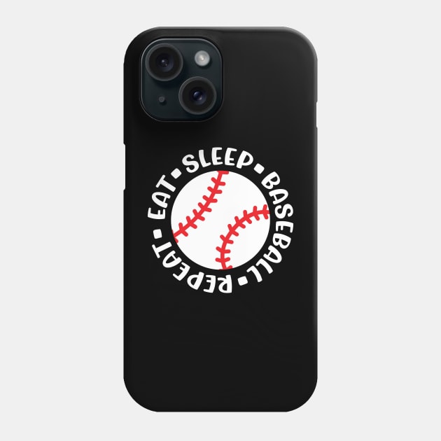 Eat Sleep Baseball Repeat Baseball Mom Boys Girls Cute Funny Phone Case by GlimmerDesigns